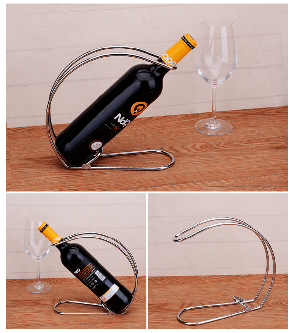 European Style Wine Bottle Rack Stainless Steel Creative Red Wine Rack Simple Home Living Room Display Wine Rack Wine Rack Ornaments