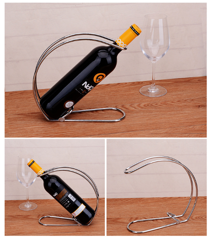 European Style Wine Bottle Rack Stainless Steel Creative Red Wine Rack Simple Home Living Room Display Wine Rack Wine Rack Ornaments