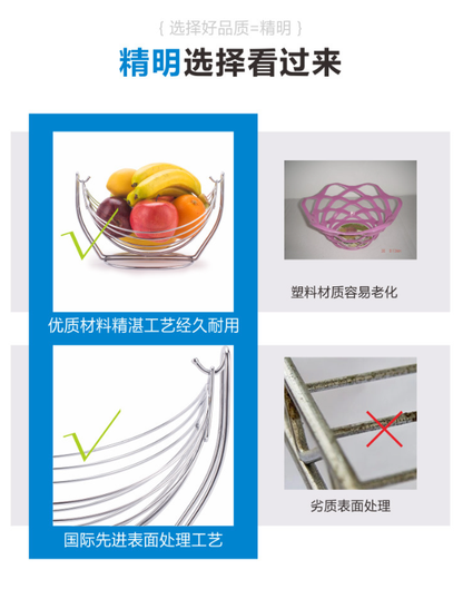 European-style creative ironwork fruit basket, household swing fruit basket, detachable exquisite iron wire basket, snack basket, storage basket