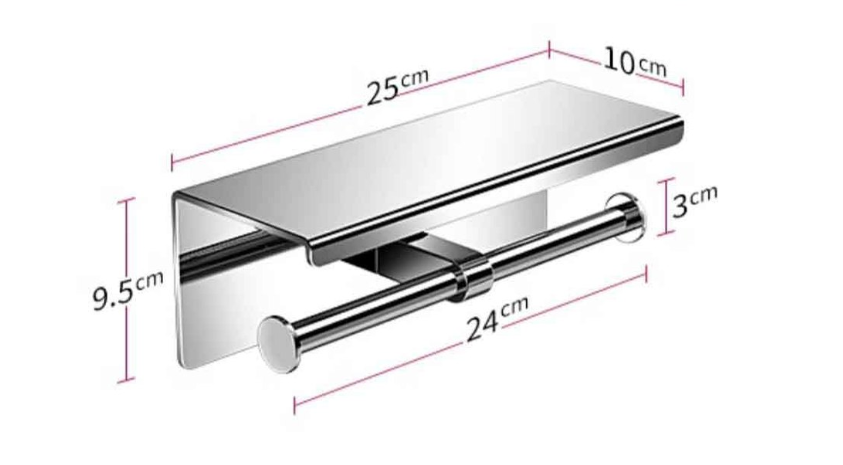 304 stainless steel toilet paper rack, bathroom mobile phone storage rack, toilet hand paper box, wall-mounted tissue paper rack, no need for drilling