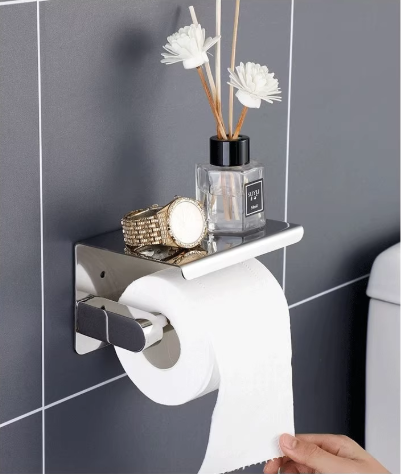 toilet toilet paper box free punching stainless steel hotel toilet mobile phone storage tissue box roll paper