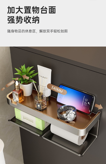 Toilet paper box, toilet tissue box storage rack, tissue paper roll tube placement box, bathroom storage without drilling