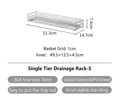 304 stainless steel wire tableware drain, kitchen tableware storage rack, chopstick bowl storage and drainage bracket - Image