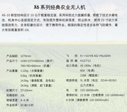 The X6 series of classic agricultural drones