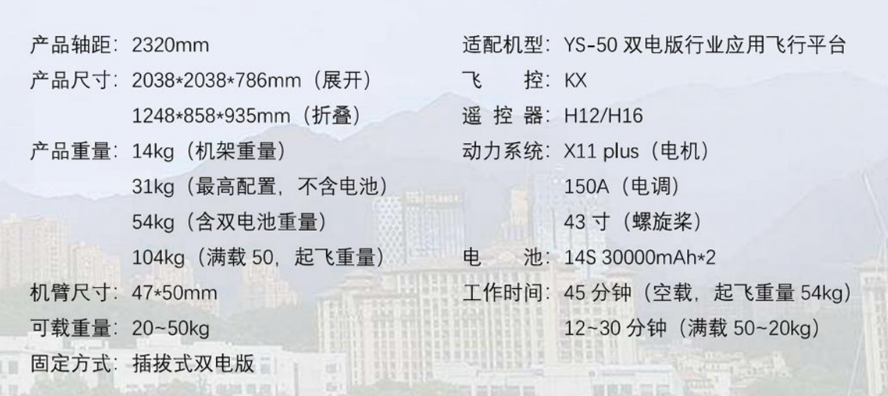YS Series Industry Application Unmanned Aerial Vehicles (Customized Models）