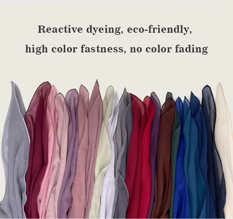 115*115 cm High-quality Bawar cotton tulle headscarf - breathable solid color square scarf, suitable for Muslim women - Malaysia and Indonesia