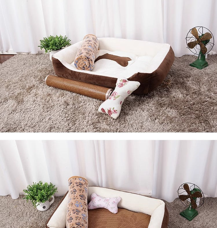Rectangular washable orthopedic dog bed, suitable for small, medium and large dogs, soft and calm, durable pet bed for sleeping puppies, with anti - slip bottom 矩形可水洗矫形狗床，适用于小型、中型和大型犬，柔软镇静，睡眠小狗床耐用宠物抱抱器，带防滑底部 - 宠物友好型户外用品 - Zhongshan Star Trade