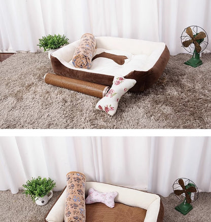 Rectangular washable orthopedic dog bed, suitable for small, medium and large dogs, soft and calm, durable pet bed for sleeping puppies, with anti - slip bottom 矩形可水洗矫形狗床，适用于小型、中型和大型犬，柔软镇静，睡眠小狗床耐用宠物抱抱器，带防滑底部 - 宠物友好型户外用品 - Zhongshan Star Trade