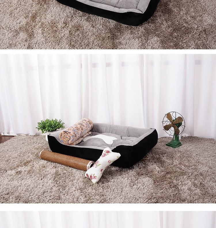 Rectangular washable orthopedic dog bed, suitable for small, medium and large dogs, soft and calm, durable pet bed for sleeping puppies, with anti - slip bottom 矩形可水洗矫形狗床，适用于小型、中型和大型犬，柔软镇静，睡眠小狗床耐用宠物抱抱器，带防滑底部 - 宠物友好型户外用品 - Zhongshan Star Trade