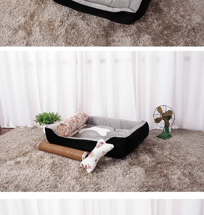 Rectangular washable orthopedic dog bed, suitable for small, medium and large dogs, soft and calm, durable pet bed for sleeping puppies, with anti - slip bottom 矩形可水洗矫形狗床，适用于小型、中型和大型犬，柔软镇静，睡眠小狗床耐用宠物抱抱器，带防滑底部 - 宠物友好型户外用品 - Zhongshan Star Trade