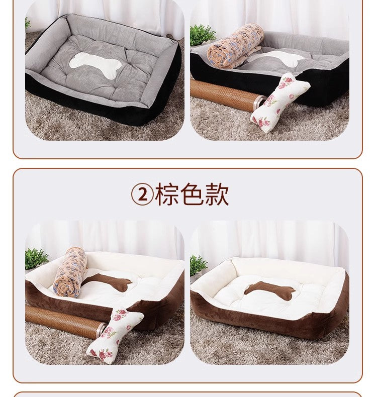 Rectangular washable orthopedic dog bed, suitable for small, medium and large dogs, soft and calm, durable pet bed for sleeping puppies, with anti - slip bottom 矩形可水洗矫形狗床，适用于小型、中型和大型犬，柔软镇静，睡眠小狗床耐用宠物抱抱器，带防滑底部 - 宠物友好型户外用品 - Zhongshan Star Trade