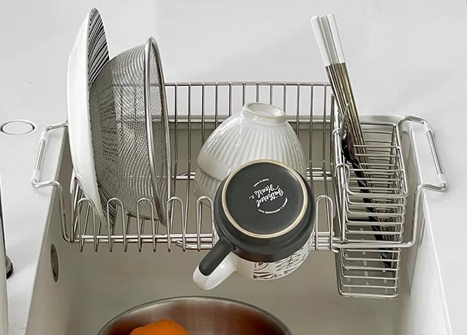 304 stainless steel kitchen sink, draining rack, sink, telescopic vegetable washing basin, sink, draining basket, chopstick r