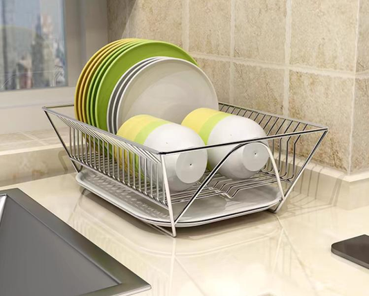 Kitchen tableware rack, desktop stainless steel bowl and plate, drain pipe rack, fruit and vegetable storage basket, bowl and