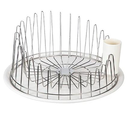 Italian round cup and saucer draining rack kitchen tray for draining, kitchen dish and cup storage rack for wine cups - Image
