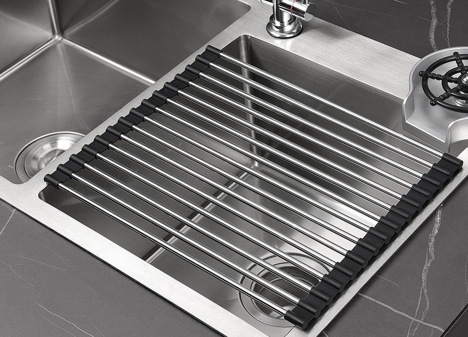 Dishwashing Sink Drain Rack 304 Stainless Steel Retractable Kitchen Drain Rack - Image 1