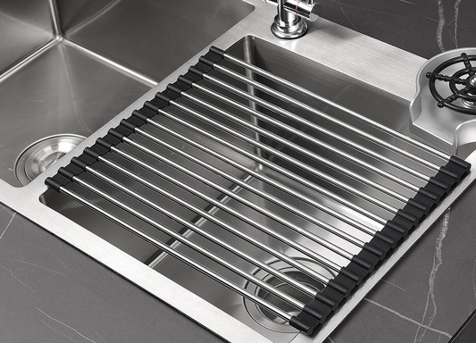 Dishwashing Sink Drain Rack 304 Stainless Steel Retractable Kitchen Drain Rack - Image 1