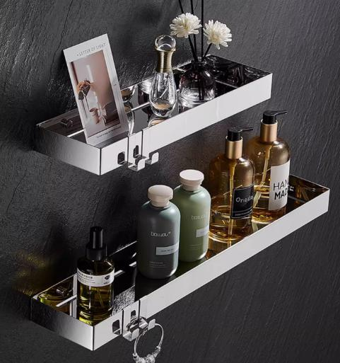 Bathroom shelf bathroom 304 stainless steel washbasin mirror shower room shower gel shelf free of punching