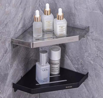 304 stainless steel triangular storage rack, bathroom without drilling, shower room, bathroom, kitchen, corner and corner bathroom rack