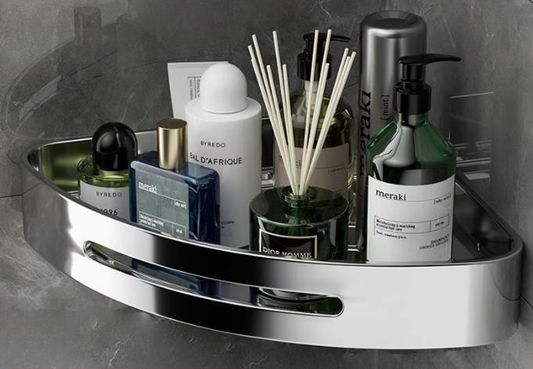 Bathroom shelf, toilet, shower room, wall-mounted triangular corner storage, no need for drilling