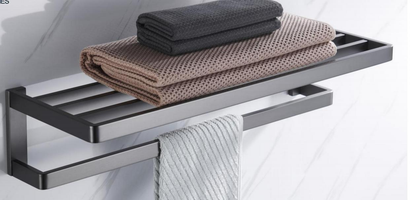 Gun gray 304 stainless steel towel rack bath towel rack bathroom towel bar storage rack bathroom bath towel rack