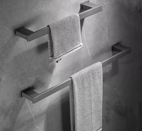 304 Stainless Steel Bathroom Towel Rack, No Drill Required, Wall-Mounted, Extended Single Bar, Bathroom Towel Rack