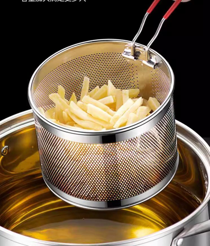 304 stainless steel frying basket frying net basket basket cooking noodles slotted spoon frying basket fryer filter steel blanching basket
