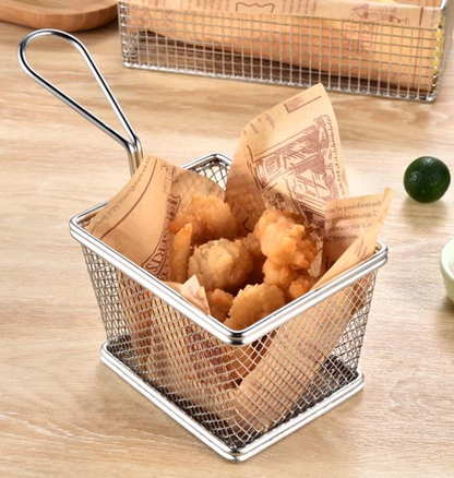 304 stainless steel French fries basket, fried food plate, fried chicken creative snack plate, French fries basket, fried chicken basket