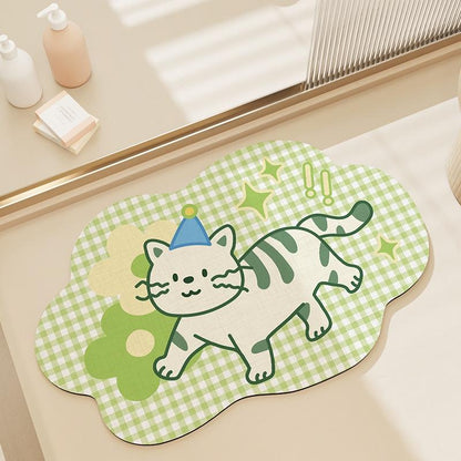 Floor mat bathroom strong water-absorbing toilet quick-drying carpet non-slip pad home simple technology plush foot mat
