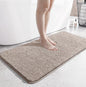 Simple solid-color bathroom floor mat, strong water-absorbing flat velvet anti-slip mat, home bathroom flocking quick-drying foot mat