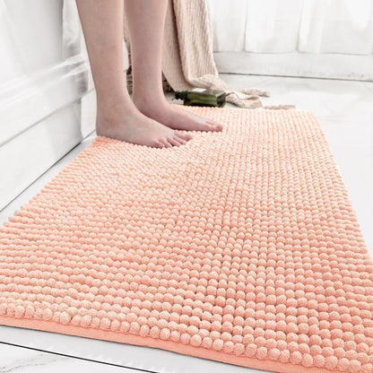 Chenille floor MATS, bathroom floor MATS, strong water absorption, simple home toilet door anti-slip MATS, quick-drying