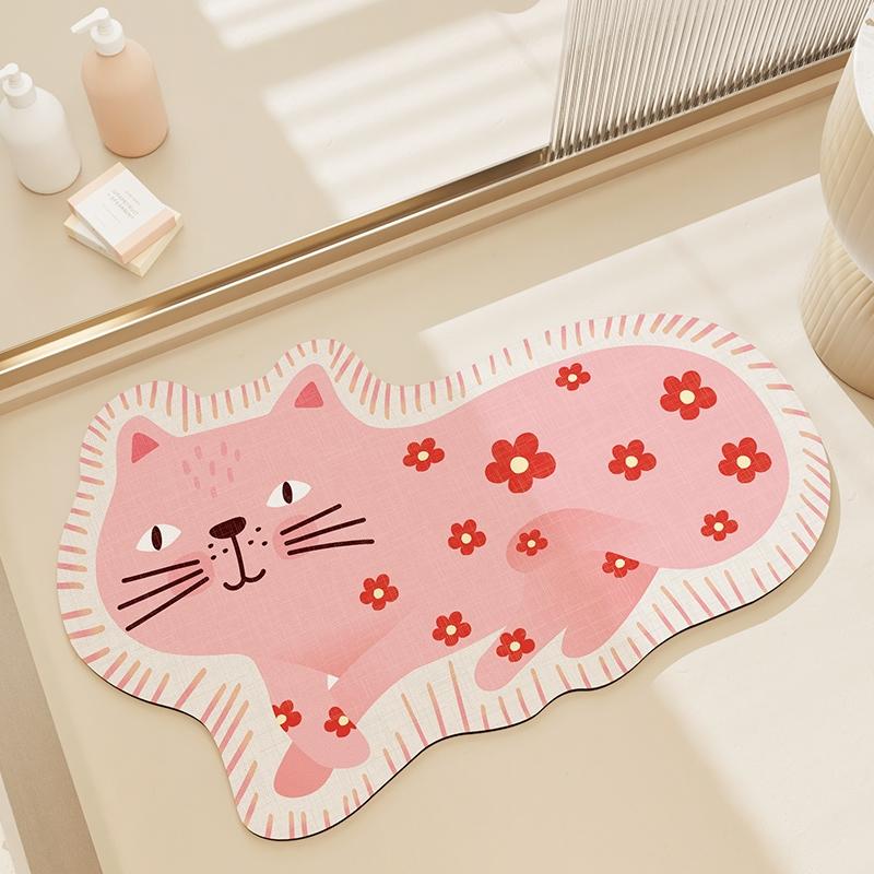 Floor mat bathroom strong water-absorbing toilet quick-drying carpet non-slip pad home simple technology plush foot mat