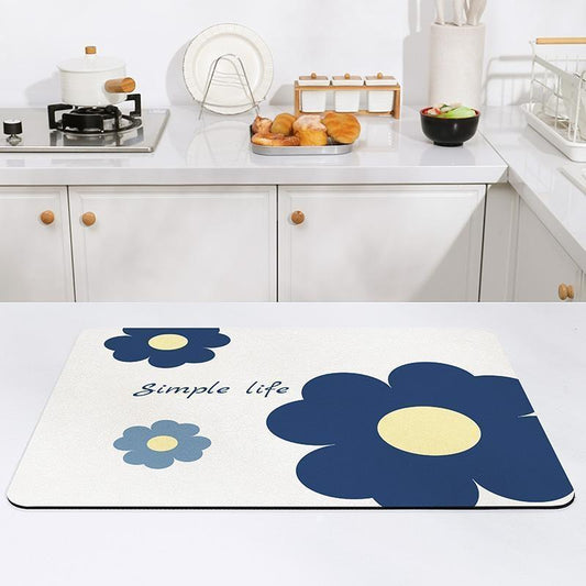 Draining mat, kitchen tabletop heat insulation coaster, dining table absorbent and anti-slip mat