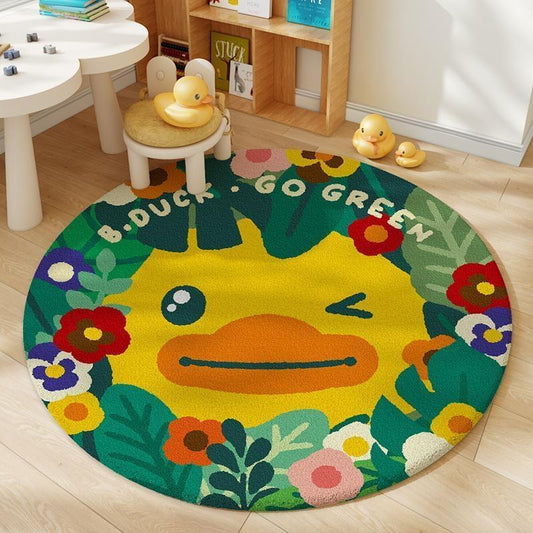 Faux cashmere carpet, dirt-resistant sofa mat, round floor mat, home bedroom bedside blanket