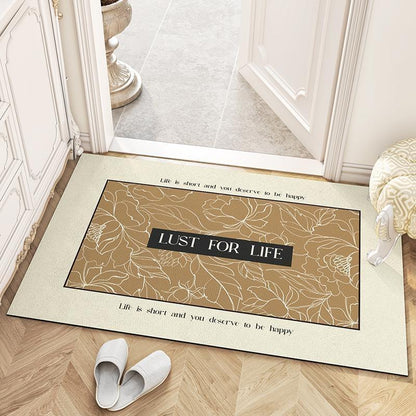 French-style floral ultra-thin scratch-resistant entrance mat, anti-slip and wear-resistant floor mat for the entrance hall, artistic home entrance mat