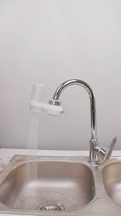 Pre-filter for kitchen faucet with anti-splash water function, made of ceramic activated carbon, for direct drinking water purification.