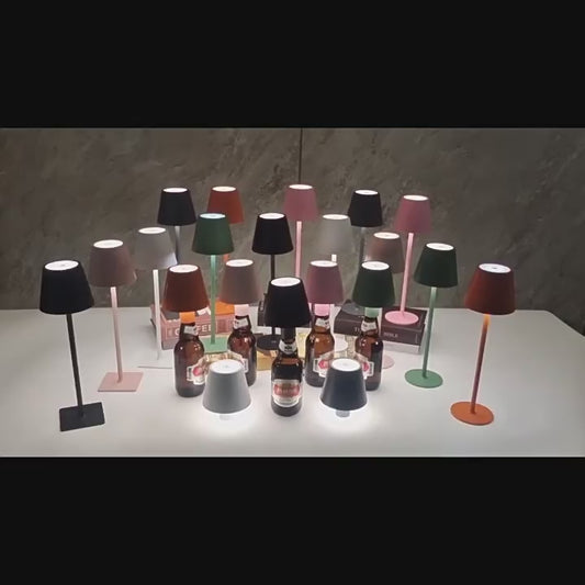 Portable LED desk lamp, battery-powered, 3-color stepless dimming, suitable for restaurants, bedrooms, outdoor camping, coffee shops, night lights, rechargeable