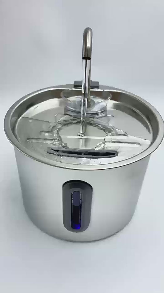 2.2-liter automatic pet fountain dog water dispenser with replaceable filter, suitable for cats, dogs, and multiple pets (silver)