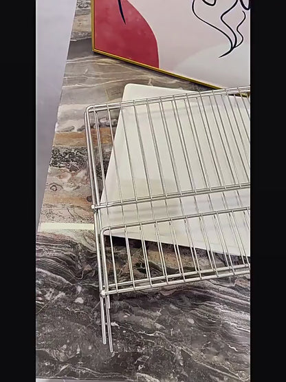 X-shaped draining bowl rack, foldable, thickened, double-layer large draining rack, countertop kitchen dish storage rack