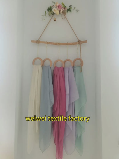 115*115 cm High-quality Bawar cotton tulle headscarf - breathable solid color square scarf, suitable for Muslim women - Malaysia and Indonesia