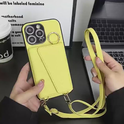 The crossbody lanyard card insert phone case is suitable for the Apple series