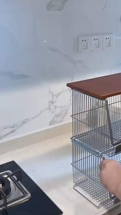 Multi-layered floor-standing household fruit, vegetable and snack storage rack, multi-functional living room trolley