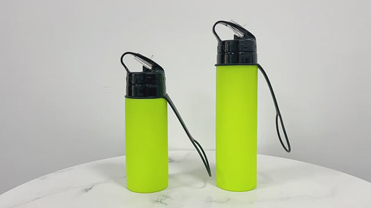 Silicone outdoor water bottle, high appearance level, pp high-temperature resistant, anti-drop, portable, folding water cup for children, students and adults