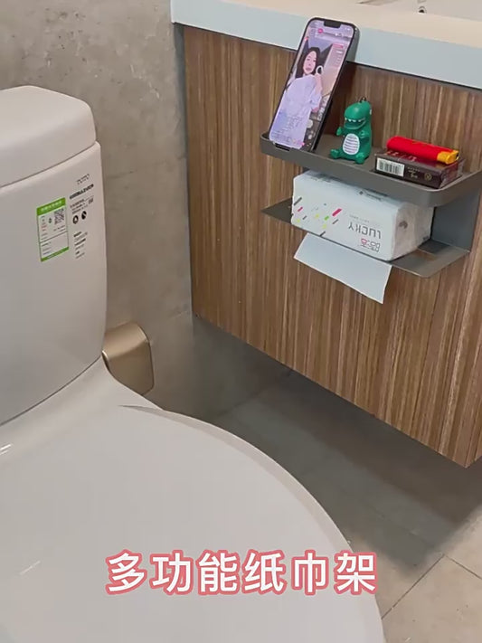 Toilet paper box, toilet tissue box storage rack, tissue paper roll tube placement box, bathroom storage without drilling