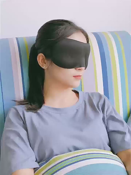 3D sponge eye mask - Sunscreen for sleep, adjustable tightness, breathable, three-dimensional tailored design, suitable for midday naps