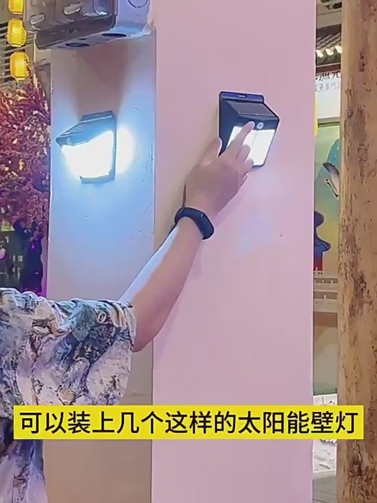 Outdoor solar lamp with 110 LED, 3 lighting modes, motion sensor wall lamp, IP65 waterproof solar power supply, suitable for gardens, courtyards and yards