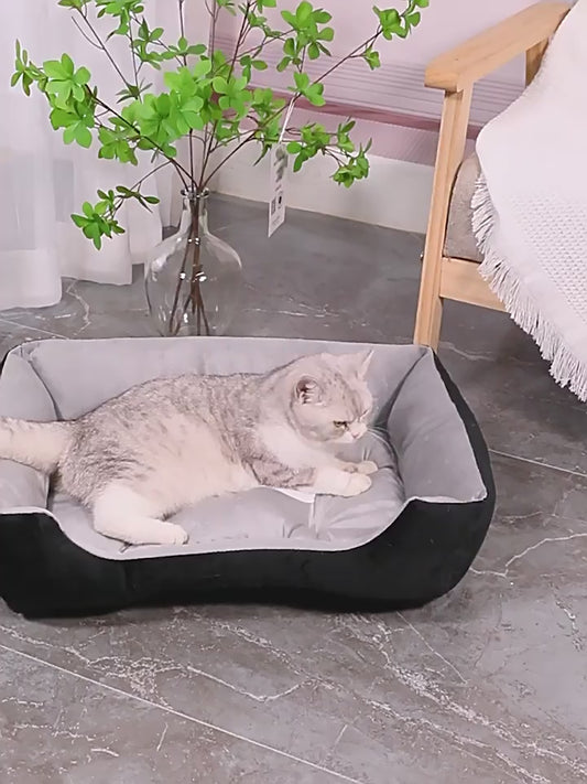 Rectangular washable orthopedic dog bed, suitable for small, medium and large dogs, soft and calm, durable pet bed for sleeping puppies, with anti-slip bottom