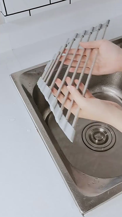 304 stainless steel foldable triangular sink drain rack household kitchen sink filter rack bowl dish storage shelf