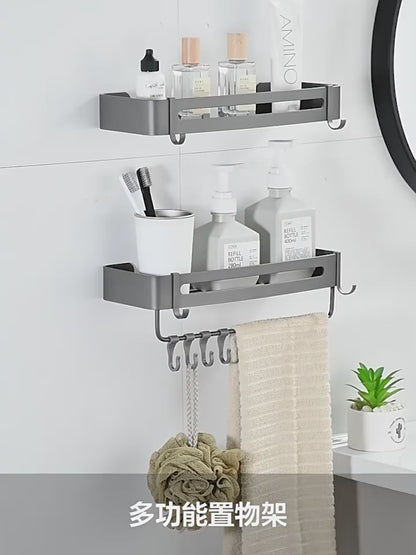 Bathroom shelf, toilet, shower room, wall-mounted triangular corner storage, no need for drilling